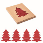 Portacubiertos de Navidad personalizados de fieltro Christmas Tree color rojo segunda vista