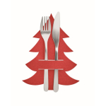 Portacubiertos de Navidad personalizados de fieltro Christmas Tree color rojo quinta vista