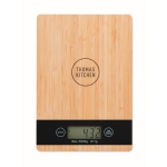 Báscula de cocina personalizada de bambú digital hasta 5kg Natura color madera vista principal tercera vista