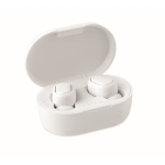 Auriculares de material reciclado con caja personalizada Ring color blanco