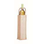 Bolsa para vino personalizada en yute y canvas 320 g/m2 Vino Rioja color beige segunda vista