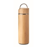 Termo personalizable de acero y bambú con infusor 480ml Natura color madera