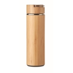 Termo personalizable de acero y bambú con infusor 480ml Natura color madera cuarta vista