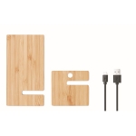 Práctico soporte de bambú de carga inalámbrica rápida Support color madera septima vista
