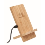 Práctico soporte de bambú de carga inalámbrica rápida Support color madera vista principal