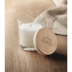 Velas publicitarias con aroma a vainilla y caja individual Ancient color transparente cuarta vista bodegón 2