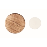 Portavelas personalizado con vela aromática de vainilla Wooden color madera tercera vista