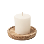 Portavelas personalizado con vela aromática de vainilla color madera vista de impresión