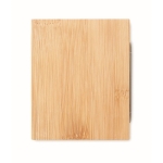 Lapicero con calendario y termómetro en forma de cubo de madera Bamboo color madera cuarta vista