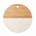 Tablas para servir personalizadas circulares de mármol y bambú Gourmet color madera tercera vista