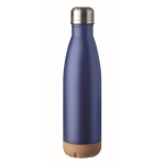 Botella de acero inoxidable con base de corcho 600ml Inox Cork color azul