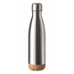 Botella de acero inoxidable con base de corcho 600ml Inox Cork color plateado mate