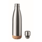 Botella de acero inoxidable con base de corcho 600ml Inox Cork color plateado mate segunda vista