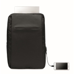 Mochilas para portátil recicladas con USB 16'' Power RPET color negro cuarta vista