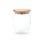 Vaso de cristal de doble pared con tapa y 350ml Vacuum Medium color madera clara