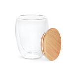 Vaso de cristal de doble pared con tapa y 350ml Vacuum Medium color madera clara tercera vista