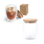 Vaso de cristal de doble pared con tapa y 350ml Vacuum Medium varios colores