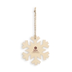 Set de 3 adornos personalizado de navidad en madera para colgar Forest color natural imagen con logo 2