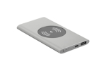 Cargador inalámbrico y powerbank de 4.000 mAh Powercard Chargepad color plateado