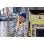 Gorro de invierno eco con parche con logotipo y diseño color azul marino