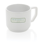 Taza promocional de cerámica de diseño moderno de 350ml Modern color blanco vista con logo