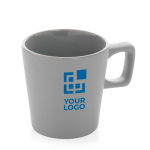 Taza de cerámica con interior brillante y exterior mate 300ml Largo color gris vista de impresión