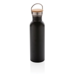 Botella de acero de una pared con tapa y asa 700ml Clip Neck color negro