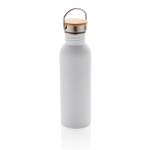 Botella de acero de una pared con tapa y asa 700ml Clip Neck color blanco
