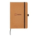 Libretas con tapas duras de corcho A5 hojas a rayas Basic Cork color natural vista con logo