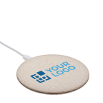 Cargador inalámbrico ultraplano con carcasa ecológica circular Wheat vista de impresión