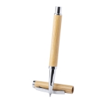 Roller de bambú con accesorios cromados tinta azul Bamboo color madera clara tercera vista