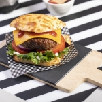 Tabla corporativa de cortar de bambú y pizarra extraíble Pizarra color madera clara octava vista