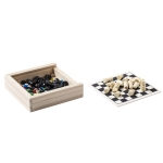 Set de juegos parchís, ajedrez y damas en caja de madera Enjoy color madera tercera vista
