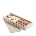 Set de juegos dominó y baraja de naipes en caja de madera Funny vista principal