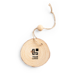 Adorno de navidad de madera para colgar con logo Navideño Rustic vista principal