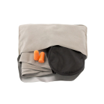 Set de viaje con almohada, antifaz y tapones color gris primera vista
