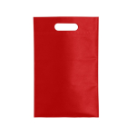 Bolsa económica non-woven con asa troquelada 80 g/m2 color rojo primera vista