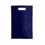 Bolsa económica non-woven con asa troquelada 80 g/m2 color azul marino primera vista