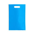 Bolsa económica non-woven con asa troquelada 80 g/m2 color azul claro primera vista