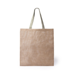 Bolsas de yute personalizadas con asas de color Jute Grocery color natural primera vista