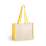 Bolso de playa personalizado de yute y algodón resistente 12 kg color amarillo primera vista