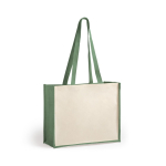 Bolso de playa personalizado de yute y algodón resistente 12 kg color verde primera vista