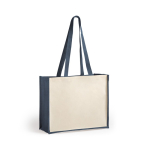 Bolso de playa personalizado de yute y algodón resistente 12 kg color azul marino primera vista