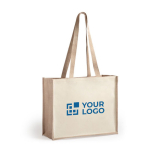 Bolso de playa personalizado de yute y algodón resistente 12 kg vista principal