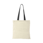 Bolsa de algodón con asas largas de color 100 g/m2 Cotton Color color negro segunda vista frontal