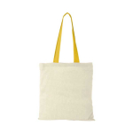 Bolsa de algodón con asas largas de color 100 g/m2 Cotton Color color amarillo segunda vista frontal