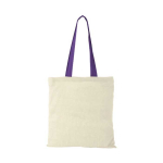Bolsa de algodón con asas largas de color 100 g/m2 Cotton Color color violeta segunda vista frontal