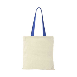 Bolsa de algodón con asas largas de color 100 g/m2 Cotton Color color azul real segunda vista frontal