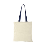 Bolsa de algodón con asas largas de color 100 g/m2 Cotton Color color azul marino segunda vista frontal