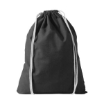 Mochila personalizada de cuerdas y de algodón 100 g/m2 Duo Cotton color negro vista frontal